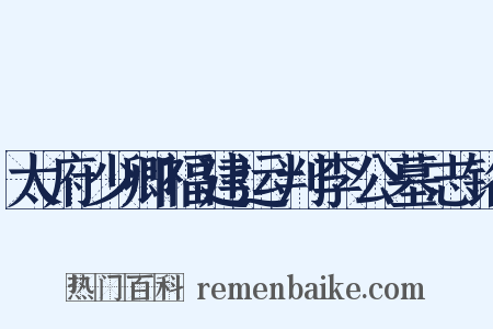太府少卿福建运判李公墓志铭是什么意思的图片